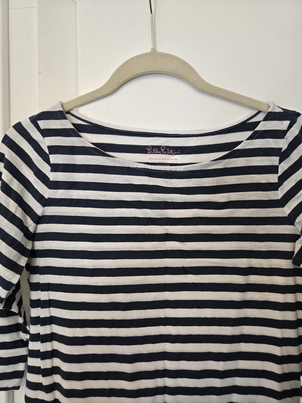 Lilly Pulitzer Navy and White Striped Boatneck Minidress